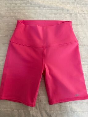 ALO Yoga High-Rise Bright Pink Bike Shorts